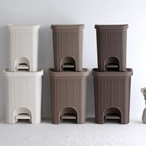 스트로 페달 휴지통 2size 화장실휴지통 디자인휴지통 휴지통 라탄휴지통 주방 인테리어휴지통, 유다 스트로 페달 휴지통_브라운_중