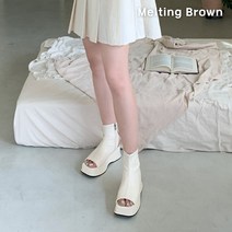 로즈블로썸 멜팅브라운 여성 스퀘어토 앵클부츠 토오픈 부츠 2color (7402477)