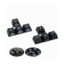 리플레이스먼트 WASD Arrow 키캡 UV 코팅 백릿 더블 Shot Cute Keycap OEM PROFILE All MX 게이밍 메케니컬 키보드 (4 Keys Arrow), 8 keys WASD+ARROW