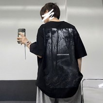 아메리칸 바이브 스타일 티셔츠 반팔 남성 트렌디 브랜드 하이엔드 니치 디자인 센스 힙합 프라이드 스트리트 탑 7 7부소매
