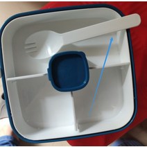 스퀘어 크리 에이 티브 나가는 과일 샐러드 보관 상자 귀여운 봉인 된 점심 컨테이너 열 절연 도시락 도시락 상자, 파란색, 1100ML