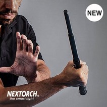 넥스토치(NexTorch) N21 버튼식 퀵 삼단봉 전술펜/렌턴걸이/다용도멀티툴/다용도칼/야영, 단일 수량, 1