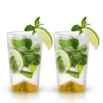 비스키 벨몬트 칵테일 텀블러, Clear + Gold, 2개입