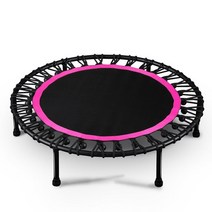 성인트램펄린 점핑 트램폴린 실내 방방 40인치 음소거 라운드 홈 번지 점프 성인 체육관 피트니스 운동 심장 강화 훈련 내하중 150kg, 40인치 핑크