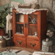 레트로 우드 찻장 홈카페 엔티크찻장 수납장 빈티지 미니 원목 쇼케이스, 상세페이지 참조, 상세페이지 참조