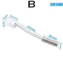 3D 프린터6x16 6x20 6x30mm 세라믹 카트리지 히터 12V 24V 40W 50W 60W 70W CNC 3D 프린터 프린트 헤드 핫, 15 B for Sidewinde X1