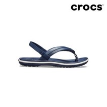 [크록스(CROCS)] [크록스] 키즈 크록밴드 스트랩 플립 샌들 네이비 205777-41