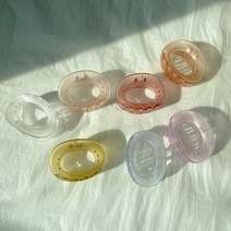 헤어 둥근 불투명 집게핀, 오렌지