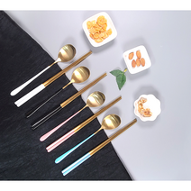 쥬블리 SU304 고급 스테인레스 한식 양식 수저 5종 SET, 블루 5종세트