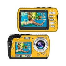 방수 TFT 디지털 카메라 더블 스크린 16x 줌 캠코더 HD468 수중 2.7 인치 48MP 56MP 2.7K 4K 1080P, 56MP Yellow 4K