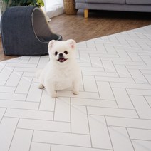 휴팡 양면 6T 폴딩형 강아지매트[미끄럼방지 슬개골보호 애견매트] 특대형 140x250cm 헤링본화이트