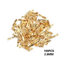 100Pcs 2.8mm 암 크림프 터미널 커넥터 세트 골드 황동 자동차 스피커 전선 압착 단자, 01 2.8mm