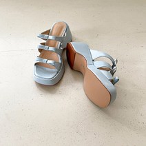 코지 여자 리본 버클 메리제인 6.5cm 웨지힐 슬리퍼