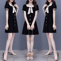 키작녀 원피스 키작은 여자 스 검은 여름 여성 검은 컬러 스커트