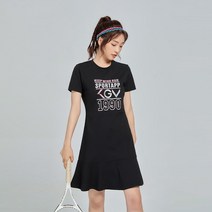 테니스 원피스 편한 테니스복 투피스 여성 드레스 러닝 피트니스 체육관 여자 배드민턴 드레스 여성 편지 골프 요가 댄스 스포츠 반팔 셔츠