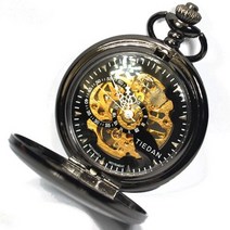 회중시계 steampunk 럭셔리 패션 골동품 해골 기계식 회중 시계 남자 체인 목걸이 비즈니스 캐주얼 포켓 앰프 시계줄 시계 골드