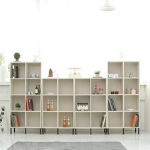 미르 3단 4단 낮은 거실책장, 2x3 책장_밀크