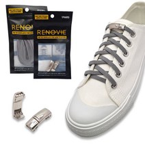 RENOVIE 매듭없는 마그네틱 운동화끈 클립+고급형 고무줄 신발끈 세트