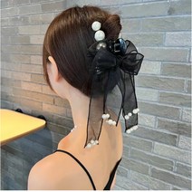 빅걸스 여성올림머리 왕리본집게핀