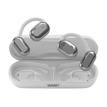 SMABAT 무선 블루투스 이어폰 귀걸이형 블루투스 이어폰 골전도 블루투스 이어폰 스포츠 블루투스 이어폰, 화이트