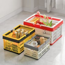 Modern 실용성 화려한 색상 미니멀 손잡이 폴딩 리빙박스, 베이지/그레이(7L)