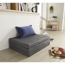 고운님 고탄성 3단 접이식매트리스 원룸 바닥 수면매트 자취 손님용 토퍼매트 슈퍼싱글 퀸사이즈, 18.레자 다크그레이