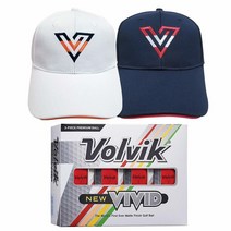 Volvik 비비드 3피스 프리미엄 매트 피니쉬 골프공 12개(다양한 색상 공 12개) 번들 볼 마커 5개와 자석 모자 클립 1개 포함 468154, 1 다스 + 2 골프 모자, Red