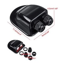 rv부품 후크 용품 캠핑 태양열 접합 상자 dual cable entry gland for solar project on car caravan boat Cabin roof, double hole 블랙