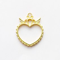 레진아트/프레임악세사리/크라운하트날개레이스/금색