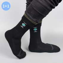 1+1 메리노울 겨울양말 데일리 크루 하프삭스, M_(245-265)+L_(270-300)