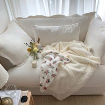 블랙 크라운 포레 플란넬 양털 담요 꽃무늬 두꺼운극 세사 빈티지 블랭킷 집 순이 큰담요