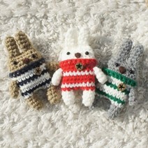 기타 바보사랑[아이한코](DIY+동영상) 내친구토끼 mini 코바늘 뜨개질인형, 브라운, 브라운