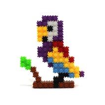 미리사몰 이지 툭툭 블럭 세트 캐릭터 미니 디펌 나노 블록 폰 거치대 어린이 장난감 공룡 영웅 히어로 소근육 발달, 이지툭툭블럭 : 앵무새