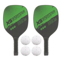피클볼 패들 2 개 및 볼 4 세트 휴대용 캐리 백 포함 야외 라켓 라켓 성인 여성 남성, Dark Green (Thanks)