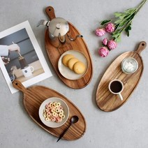 디저트 나무쟁반 우드트레이 나무쟁반 타원형 직사각 커피 엔틱, 티크 롱직사각 중