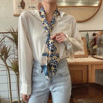플라워 롱 타이스카프 프리미엄 쁘띠스카프 롱스카프