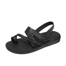 예루살렘 NO.501 벤자민 샌들 블랙 남자 여자 천연 가죽 스트랩 여름 슬리퍼 NO.501-BK