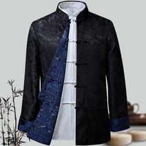 삼베옷 남성용 중국 드래곤 셔츠 쿵푸 코트 신년 당나라 정장 전통 의상 재킷 한푸 의류