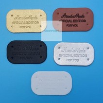 인조가죽 핸드메이드라벨 3B3E 플러스컴, 실버