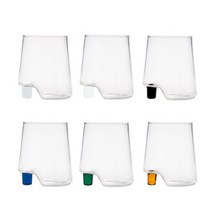 자페라노 감바 데 베로 컬렉션 1본입 컬러 고블렛 글라스 6종 홈카페 음료컵, 클리어(투명)