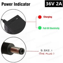 전동휠체어 노인전동차 tangspower 36v 2a electric scooter 납산 배터리 충전기 41.4v 전기 자전거 휠체어 납산 배터리 충전기, DC 5.5x2.1, 우리를