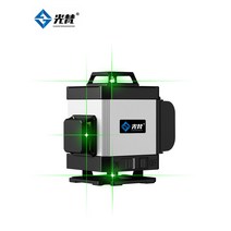 그린코어 4D 회전형 레이저 수평기 레벨기, 그린라이트 8라인  베이스 플래시 LCD 화면, 1개