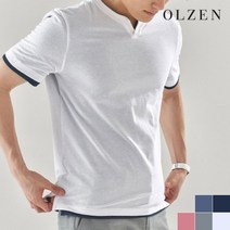 올젠 리플 너치넥 반팔 티셔츠 ZOA2TR1303