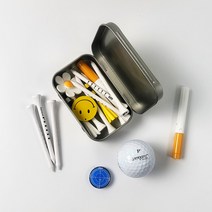 골프유단자 골프티 케이스 틴케이스 2개입, 블랙+실버