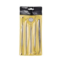 AZDENT치과 입 거울 스테인레스 스틸 족집게 팔꿈치 프로브 치과 도구 치아 청소 미백 치과 도구 세트, 팩 당 5pcs