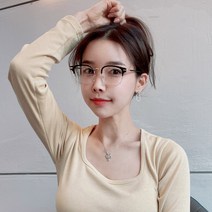 라피던트 62246 코받침 있는 하금테 안경 반뿔테 안경
