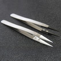 공업용 산업용 얇은 핀셋고정밀 세라믹 집게 내열 정전기 방지 전자 장비 회로 기판 수리 도구, 02 Black