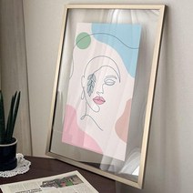 pl364-투명액자38CmX58Cm 라인일러스트3 골드브라운/이미지2