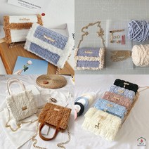 초보자용 코바늘 가방 뜨기 패키지 diy 세트, 패브릭백, 소라