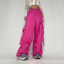 골반바지 로우라이즈 힙한 밀리터리 카고 베기 청바지핏 대형 카고 바지 Summer New Sweatpants 레이스 업 리본 Low Rise Chic Pink Capris 캐주얼